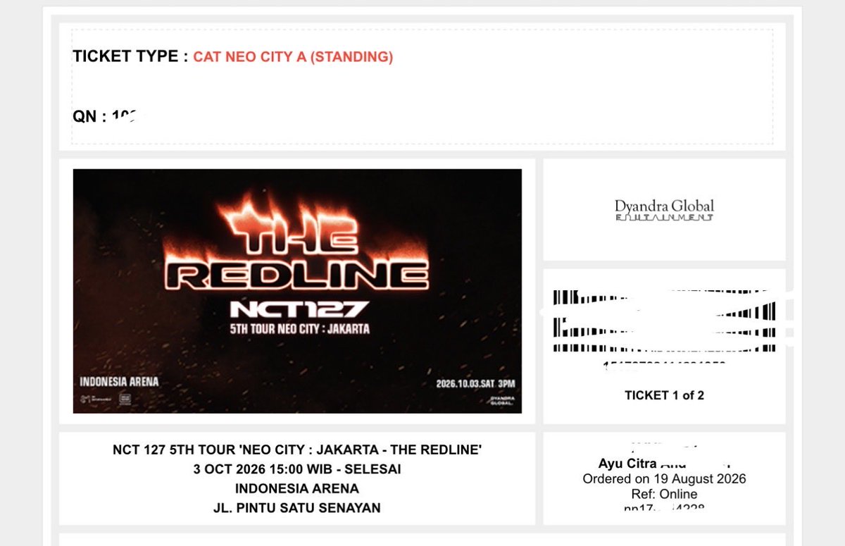 gawonul's tweet photo. #WTS WANT TO SELL TIKET THE REDLINE JAKARTA NEO CITY A
QN 1022, 1023

Rp. 4.1.00.000
(fp aku kasih harga web)
✅ prefer take semua yaa MASIH BISA NEGO👍🏻
✅ diurus sampai tiket fisik
✅ Trusted 💯

angkut yuk, aku sama temen udah dapet tiket baru soalnya🥲 https://t.co/N4G0C4W6Ln