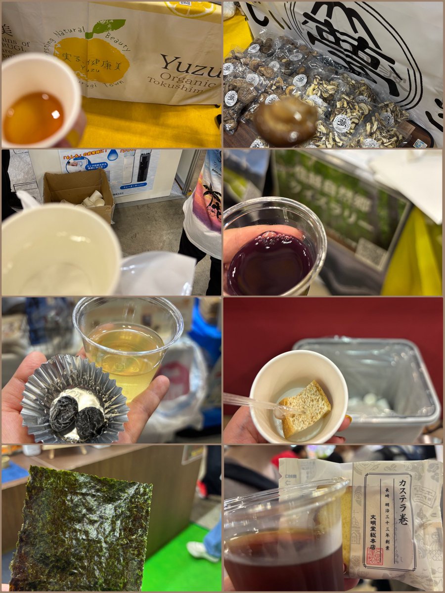 katekochan's tweet photo. TEJ参戦レポ③試飲試食その他編

徳島のゆずポン酢
原木しいたけ
富士山の水
信濃なんとかって品種のぶどうのジュース
丹波黒豆と緑茶
福井の油揚げ
常滑の焼き海苔
長崎の水出しコーヒー

みんなウマー✨✨

#東京ビッグサイト
#ツーリズムEXPOジャパン
#ツーリズムEXPOジャパン2026
#TEJ
#TEJ2026 https://t.co/SvryRLJQd9