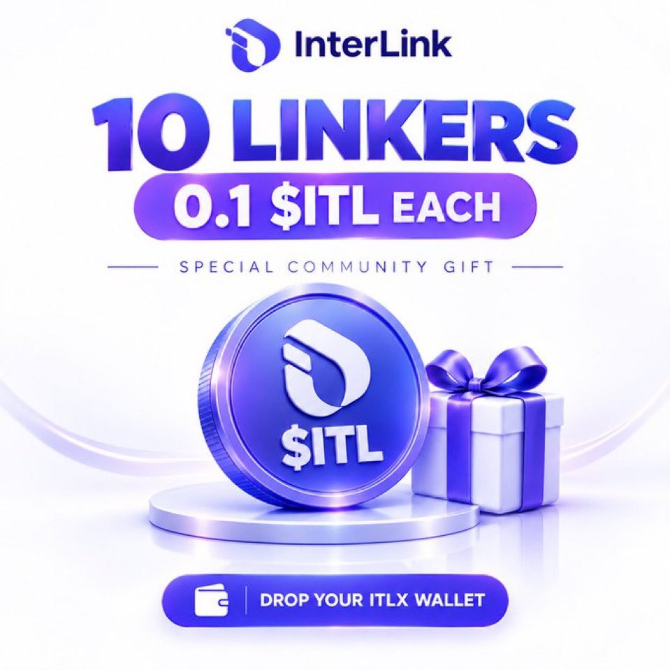 InterlinklabsEt's tweet photo. 🎁 SPECIAL GIFT FOR 10 LINKERS!

To celebrate our amazing community, I’m giving 0.1 $ITL each to 10 lucky Linkers! 💜

Want to participate? 👇

🔹 Drop your ITLX wallet address in the comments
🔹 Like share and Repost
🔹 10 Linkers will receive 0.1 $ITL each
🔹 The gift can help you get started with your .ITL domain name

Only 10 spots available, so don’t miss your chance! 👀

Good luck, Linkers! 🚀💜

#InterLink #ITL #ITLG #ITLX #INS