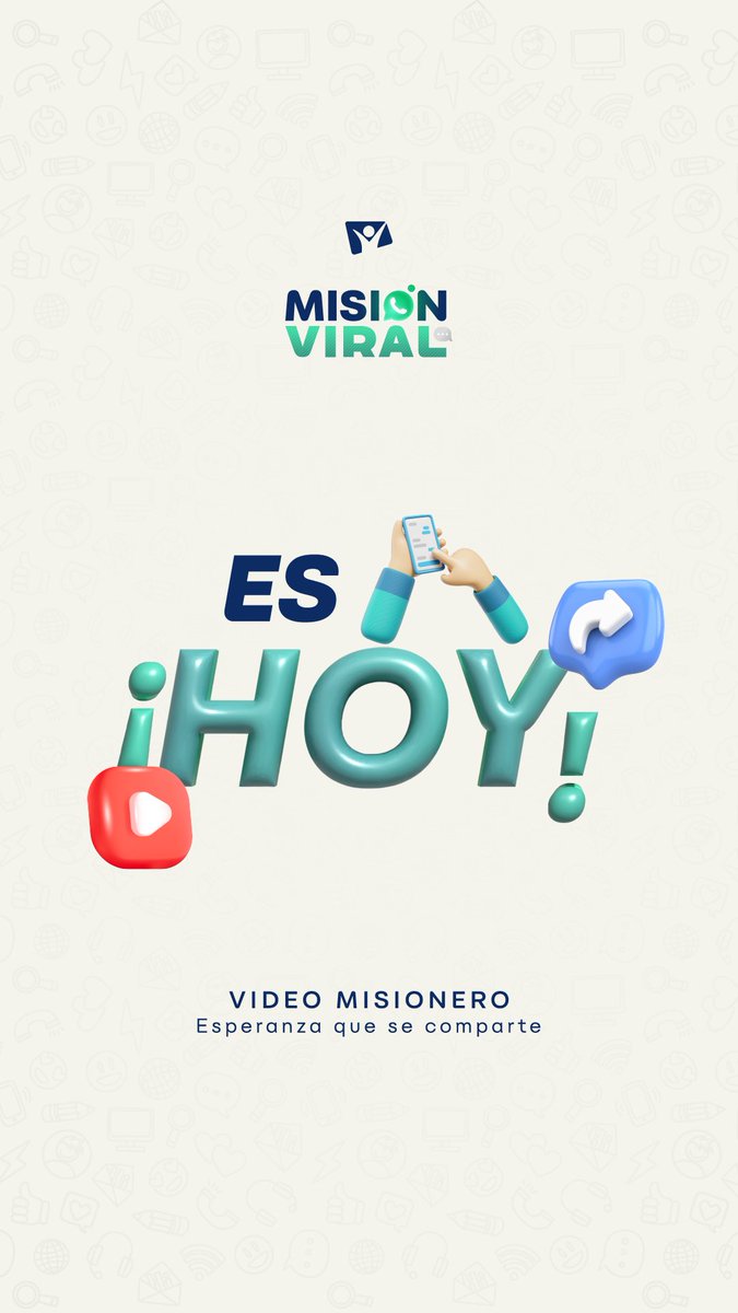 ntchile's tweet photo. 🔥 ¡Llegó el gran momento! 🤳

Prepárate y comparte ahora mismo Misión Viral. Envíala a tus amigos, familiares y a todas las personas que necesiten recibir este mensaje. 📲💙

¡Hagamos que muchos conozcan la esperanza y el amor de Jesús!
https://t.co/rttta3TtZq https://t.co/z3xNQFEfDW