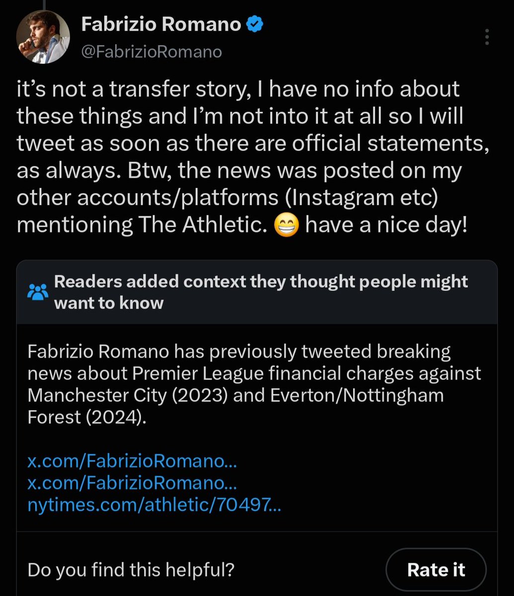 GPGabriel7's tweet photo. @FabrizioRomano @DuncanCastles @DomBooth19 Imagine getting ratioed by community notes😭😭😭😭🙏 https://t.co/ExZlTPZyfQ