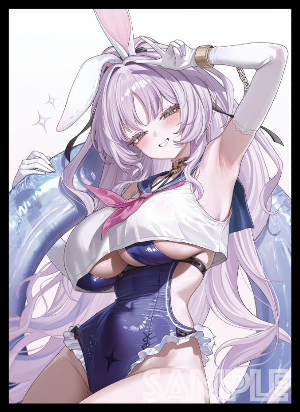 eatos_ye's tweet photo. COMIC1☆29/エアコミ1 新作発表⑦

「シア（バニー）」 の スリーブ（一部が光ってます） や プレイマット になります！

イラストレーターは AbP_Art（@AbP_Art) 様です。 https://t.co/1XdFaPzRDa