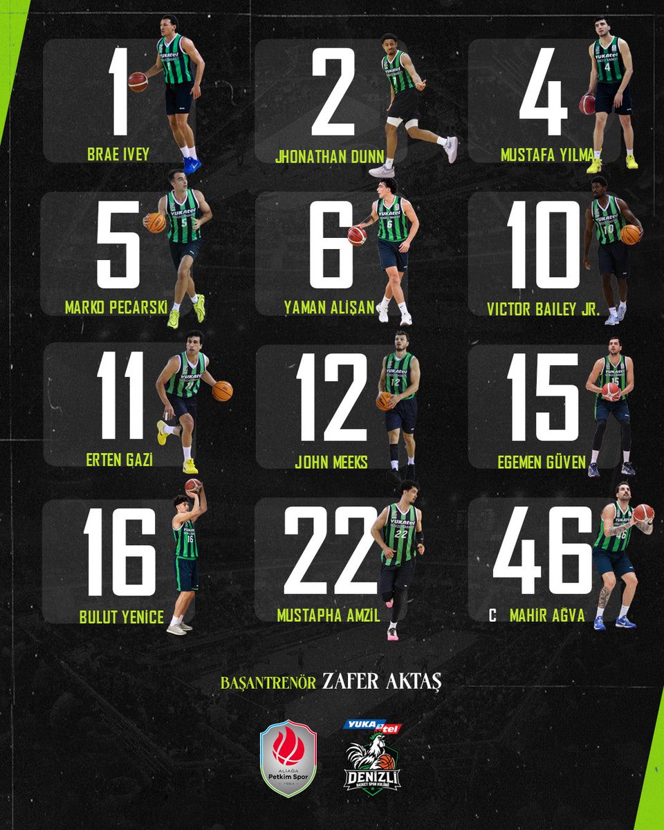 denizlibasket_'s tweet photo. 🏀 Maç kadromuz! https://t.co/wMMpUHfs4n