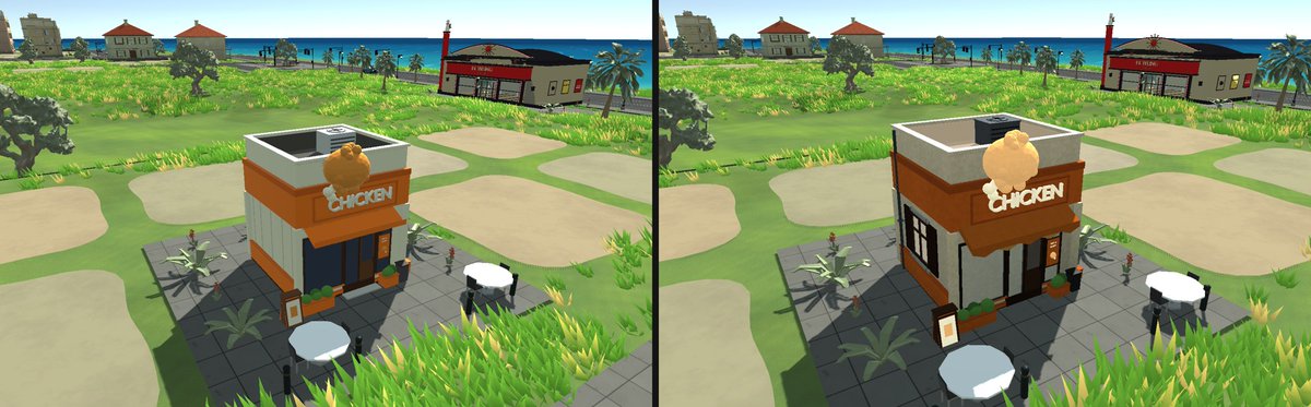 kenzie__games's tweet photo. We rebuilt fourteen BlockRise shops last week. They were flat placeholder slabs, some facing away from the road. Now: real textures, readable signs, and three of them literally turned around to face the pavement. https://t.co/xdwg0fJiPo