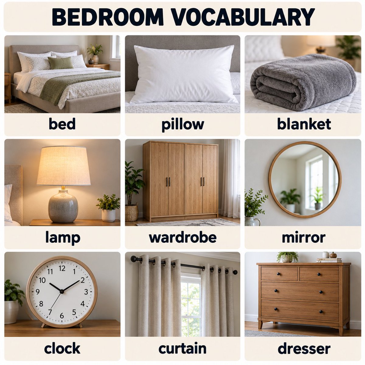 EnglishSpeechTV's tweet photo. 🛏️ Bedroom Vocabulary

Which item is next to your bed? Try writing one sentence in English!

#LearnEnglish #EnglishVocabulary #EnglishPodcastShow https://t.co/vbCWqgmRLx