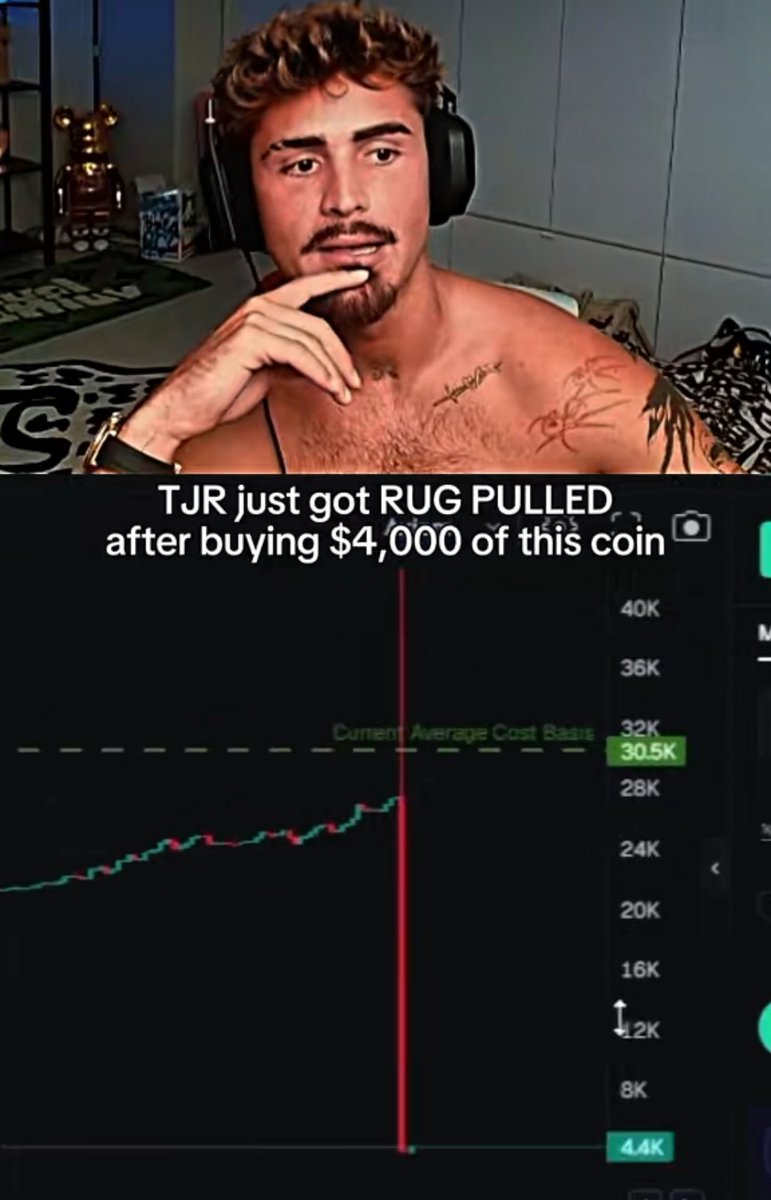 MetaMemeCoins's tweet photo. TJR got hit by rugpul after buying his meme coin on dex

#memecoin #CryptoUpdate https://t.co/emEHAQlJAc
