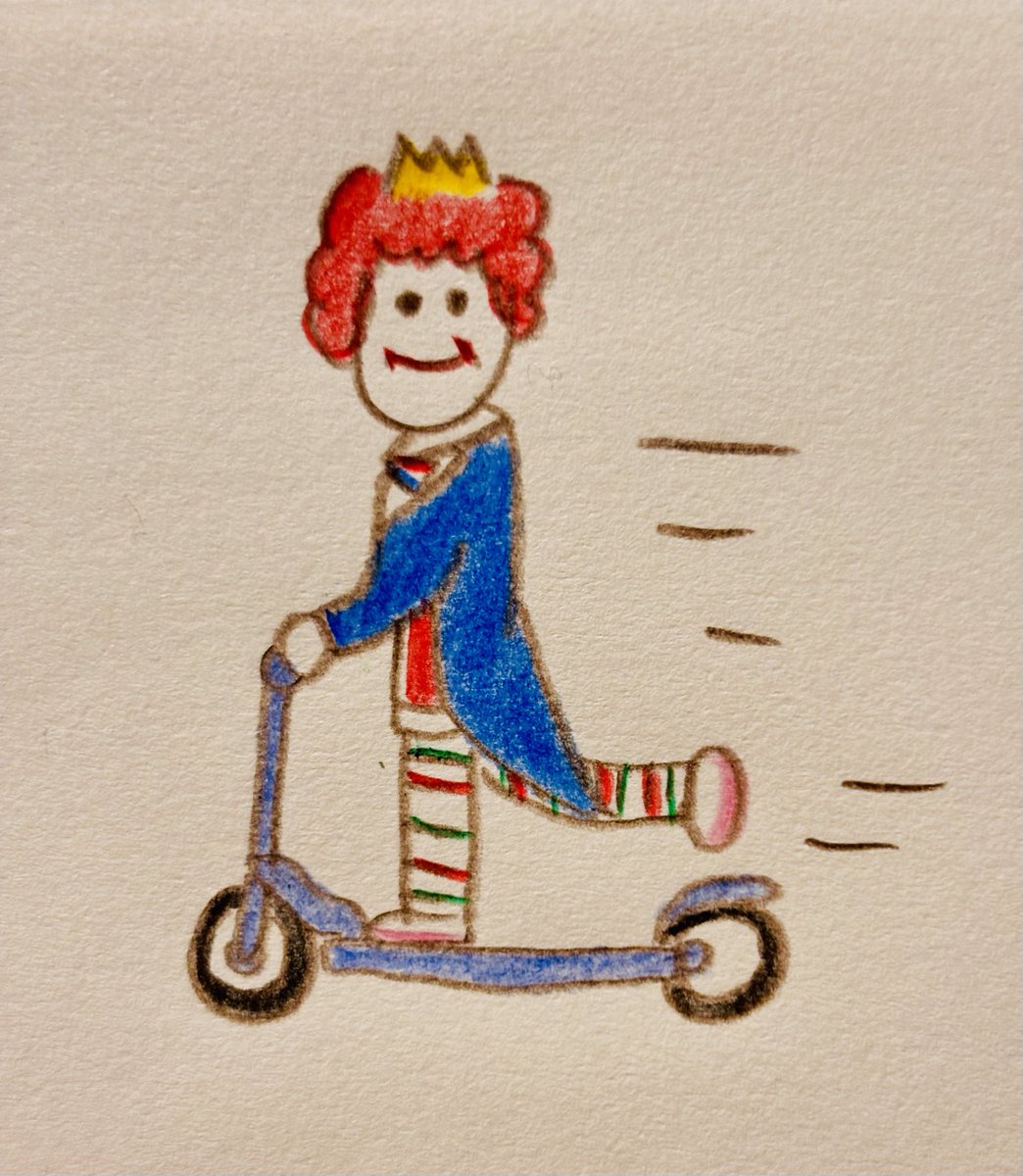 20TLGJ's tweet photo. 落書きマクドナルドさん。マックさんとキックボード🛴🤡 https://t.co/3YfJ3kiaxr