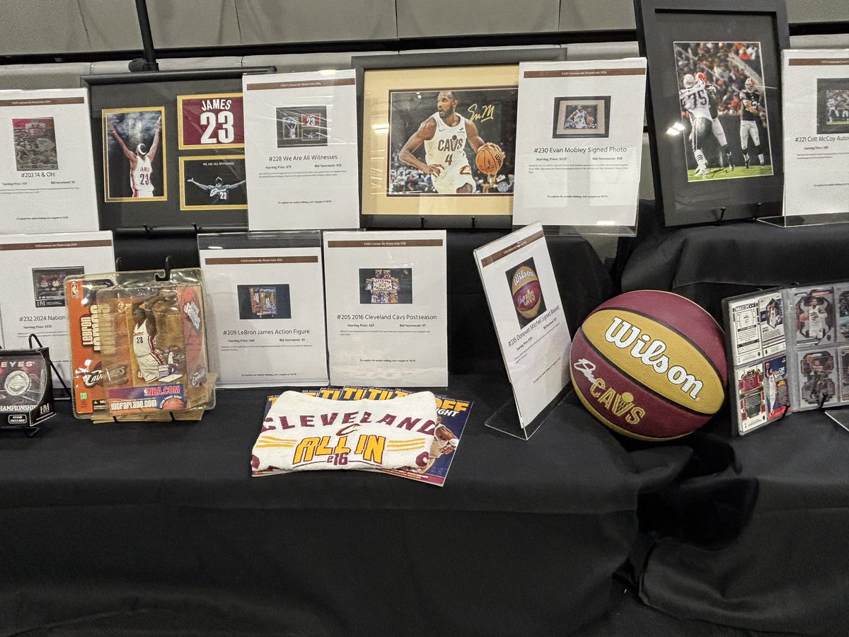 VASJHighSchool's tweet photo. Tonight’s Continue the Dream Gala Silent Auction is open until 9:45pm &amp; we have something for all sports fans! Historical artifacts, apparel &amp; unique items from our Cle sports teams, the Buckeyes &amp; more. Just tap https://t.co/PFzgTu4OHQ to bid on so many great items &amp; raffles https://t.co/8eki5jqpXG
