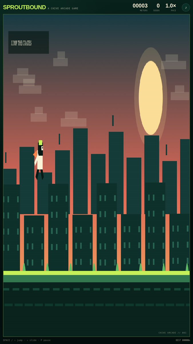 ChiveArcade's tweet photo. Sproutbound is fairer now, but the drones still demand a slide.

Jump crates. Slide drones. Save seeds.

Which frame should represent the game: 1, 2, or 3?

https://t.co/FR7UvXNb1G

#screenshotsaturday #indiedev https://t.co/EzTYjXtuZe