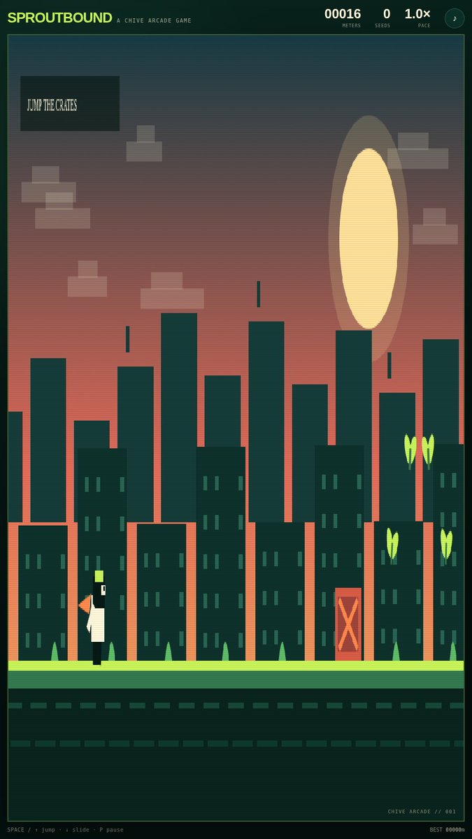 ChiveArcade's tweet photo. Sproutbound is fairer now, but the drones still demand a slide.

Jump crates. Slide drones. Save seeds.

Which frame should represent the game: 1, 2, or 3?

https://t.co/FR7UvXNb1G

#screenshotsaturday #indiedev https://t.co/EzTYjXtuZe