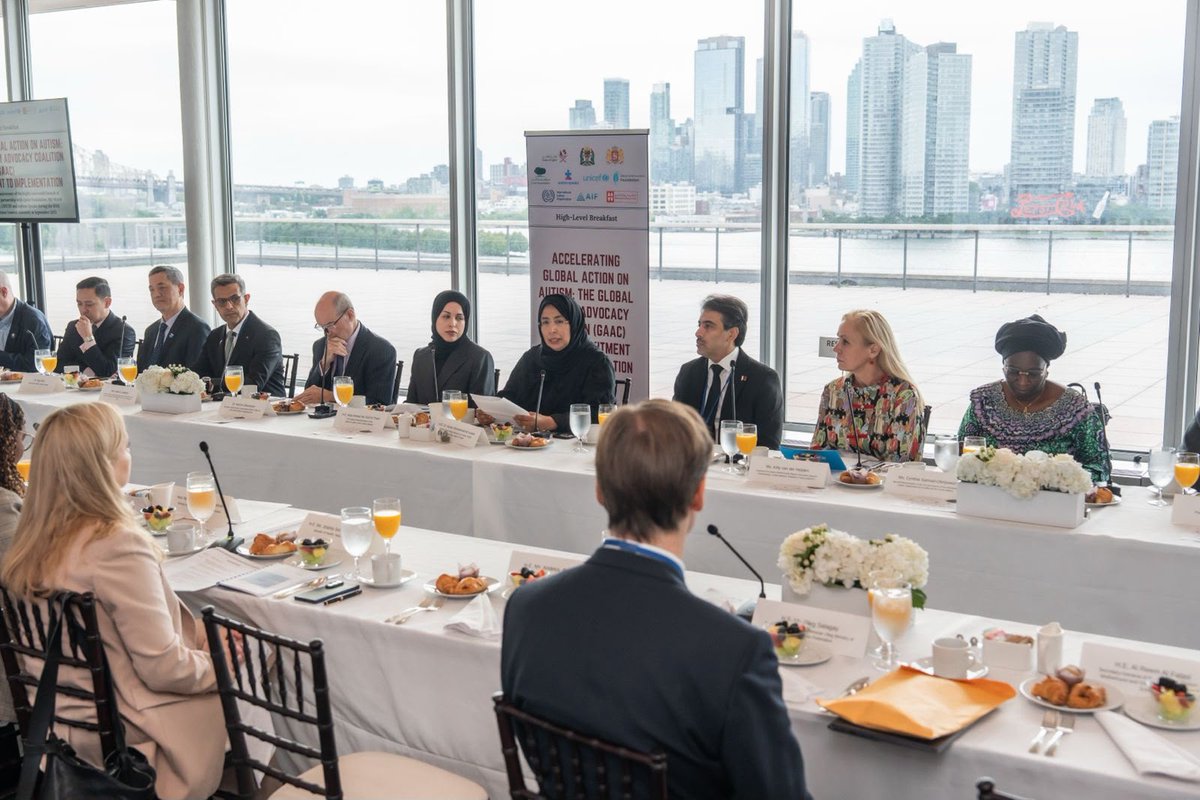 MofaQatar_EN's tweet photo. Qatar Hosts Event on Accelerating Global Action on Autism

New York | September 26, 2026

The State of Qatar hosted a high-level event of accelerating Global Action on Autism. The event was organized in partnership with the United Republic of Tanzania, the People's Republic of Bangladesh, Georgia, Qatar Foundation, UNICEF, the International Labour Organization (ILO), Autism Speaks, Education Above All, the Autism Impact Fund, and the Bulat Utemuratov Foundation, on the sidelines of the 81st session of the United Nations General Assembly in New York.

In remarks at the event, HE Qatar's Permanent Representative to the United Nations, Sheikha Alya Ahmed bin Saif Al-Thani highlighted the significance of marking the first anniversary of the Global Autism Advocacy Alliance. Launched by Qatar Foundation in collaboration with Autism Speaks, UNICEF, and the Ministry of Social Development and Family, the Alliance was inspired by the vision of the Chairperson of Qatar Foundation for Education, Science and Community Development, HH Sheikha Moza bint Nasser and her unwavering commitment to promoting the dignity, rights, and inclusion of individuals with autism and their families.

HE Sheikha Alya explained that this vision continues to guide the State of Qatar's efforts-both nationally and internationally-to advance the rights and inclusion of individuals with autism, enhance support for their families, and ensure that no one is left behind. She added that Qatar Foundation, under the leadership of HH Sheikha Moza bint Nasser, plays a pivotal role in translating this vision into tangible reality through its pioneering programs and services. These initiatives support individuals with autism and their families across the entire spectrum of needs-from early diagnosis and healthcare to education, employment, and social inclusion. She noted that Qatar Foundation's autism strategy for 2025–2030 reflects this integrated approach by pooling expertise and fostering collaboration among government entities, research institutions, civil society, and individuals with autism and their families.

For her part, HE Advisor to the Prime Minister for Public Health Affairs, Dr. Hanan Al Kuwari expressed her appreciation for the partners, countries, and organizations that have contributed to supporting the work of the Global Autism Alliance. She noted that the challenge lies not only in identifying effective interventions but also in ensuring their equitable, sustainable, and widespread delivery to individuals with autism and their families, particularly in settings that lack resources and specialized capabilities.

Her Excellency added that the initiatives proposed within the framework of the alliance aim to strengthen and expand workforce capabilities, leverage technology and innovation, facilitate knowledge sharing, and ensure the inclusion of individuals with autism and their families in priority setting and decision-making.

She, further, reaffirmed the State of Qatar's commitment to continued collaboration with partners to enhance cooperation and accelerate implementation, thereby contributing to tangible improvements in the lives of individuals with autism and their families.

For his part, HE Director General of the Qatar Fund for Development (QFFD), Fahad bin Hamad Al Sulaiti stated that inclusion is a fundamental aspect of the Fund's work. He emphasized the necessity of ensuring that individuals with autism and their families have access to the support and opportunities that enable them to participate fully in society.

He highlighted the importance of bringing together government institutions, researchers, service providers, and responsible investors within a unified framework to share expertise and identify effective, viable solutions-grounded in evidence, impact measurement, and financial sustainability.

His Excellency added that the next phase requires a focus on four key pillars: mobilizing capital and strengthening public-private partnerships; building capacity within national plans; leveraging technology and artificial intelligence to support autism services and education; and reinforcing policies to ensure the sustainability and effectiveness of these programs.

The event saw broad participation from government officials representing the countries involved in the High-Level Week, including HE Tanzania's Minister of Health, Ummy Ally Mwalimu; HE Poland's Minister of Health, Jolanta Sobieranska-Grenda; HE Georgia's Minister of Internally Displaced Persons from the Occupied Territories, Labour, Health and Social Affairs, Mikheil Sarjveladze; and HE State Minister for Foreign Affairs of Bangladesh, Shama Obaid Islam.

The ministers emphasized the importance of moving from commitments to practical implementation, strengthening healthcare systems and services, providing specialized support for individuals with autism and their families, and ensuring equitable and inclusive access to services.

Participants reviewed their national efforts to enhance early detection and intervention, develop specialized workforces, expand rehabilitation and community support services, and foster inclusion in education, employment, and society, while ensuring the active participation of individuals with autism and their families in shaping policies and services.

They underscored the importance of building national capacities, improving data collection and research, leveraging technology and artificial intelligence, and strengthening international cooperation and the exchange of expertise to support the development of sustainable solutions.

Participants emphasized the importance of continuing joint efforts through the Global Autism Alliance, contributing to the translation of international commitments into tangible actions at both national and community levels. They highlighted the need to ensure that individuals with autism receive the support and opportunities enabling them to learn, participate, and contribute fully to society.

The event featured participation from several senior officials representing the United Nations and international organizations, most notably UN Assistant Secretary-General and Deputy Executive Director for Partnerships at UNICEF, Kitty van der Heijden; Special Representative and Director of the International Labour Organization (ILO) Office for the United Nations, Cynthia Samuel-Olonjuwon; Director of the World Health Organization (WHO) Office at the UN Headquarters in New York, Dr. Werner Obermeyer; and President and CEO of Autism Speaks, Keith Wargo.

Van der Heijden commended the State of Qatar's role in launching the Alliance, noting that this year's event offers an opportunity to assess the progress made regarding commitments pledged a year ago and to evaluate their impact on children and families.

She explained that UNICEF focuses on building integrated, child-centered systems-leveraging frontline workers in health, education, and social protection-to ensure the early identification of developmental differences, support caregivers, and connect children and their families with necessary services, stressing the importance of early autism detection in opening doors to opportunities.

For her part, Samuel-Olonjuwon highlighted the importance of ensuring the rights of individuals with autism in the workplace-promoting equal opportunities, non-discrimination, training, and career advancement-and outlined the role of International Labour Organization standards in supporting these goals. Dr. Obermeyer commended the State of Qatar's role in spearheading the autism agenda at the United Nations, emphasizing the need for a comprehensive approach that ensures inclusion and access to quality care and support services throughout the lifespan, while also involving individuals with autism, their families, and representative organizations in policy formulation and service design.

Meanwhile, Wargo outlined the efforts of "Autism Speaks" to translate research and knowledge into practical, cross-border solutions-including the use of technology and artificial intelligence to share expertise and build the capacity of healthcare workers-stressing the necessity of involving individuals with autism and their families in designing these solutions and assessing their suitability for their needs.

In turn, Advisor for Research, Development, and Innovation to the Chairperson of Qatar Foundation, Professor Hilal Lashuel stated that the Alliance's initiatives mark a significant milestone in its work. He noted that the initiatives aim to identify and address existing gaps through targeted measures, including measuring progress, sharing expertise and knowledge, fostering innovation, ensuring the participation of individuals with autism and their families in decision-making, and building the workforce required to provide support across the lifespan. He explained that these initiatives, taken together, form a fundamental pillar of the infrastructure needed to advance work in the field of autism.

The event featured a presentation showcasing efforts made over the past year to build a global network aimed at improving the lives of more than 61.8 million people with autism worldwide. This network seeks to achieve its goals by actively involving individuals with autism, their families, and caregivers in setting priorities and formulating solutions.

The presentation highlighted the importance of making knowledge, evidence, and solutions accessible and adaptable to diverse cultures and contexts, as well as scaling up effective solutions and integrating them into national systems.

It also outlined various initiatives by the Global Autism Alliance designed to foster research, evidence-based practices, accountability, innovation, and knowledge sharing, while supporting the workforce, policies, and national commitments required for large-scale service delivery.

Notably, the organization of this event reflects Qatar's role in supporting international efforts to promote inclusion and improve the lives of people with autism and their families. It also underscores the country's commitment to mobilizing international partnerships to move beyond mere awareness-raising and pledges toward the implementation of practical, sustainable solutions.

The event served as a platform to review the progress achieved since the launch of the Global Autism Alliance a year ago.

#MOFAQatar
#QatarAtUN
#UNGA81