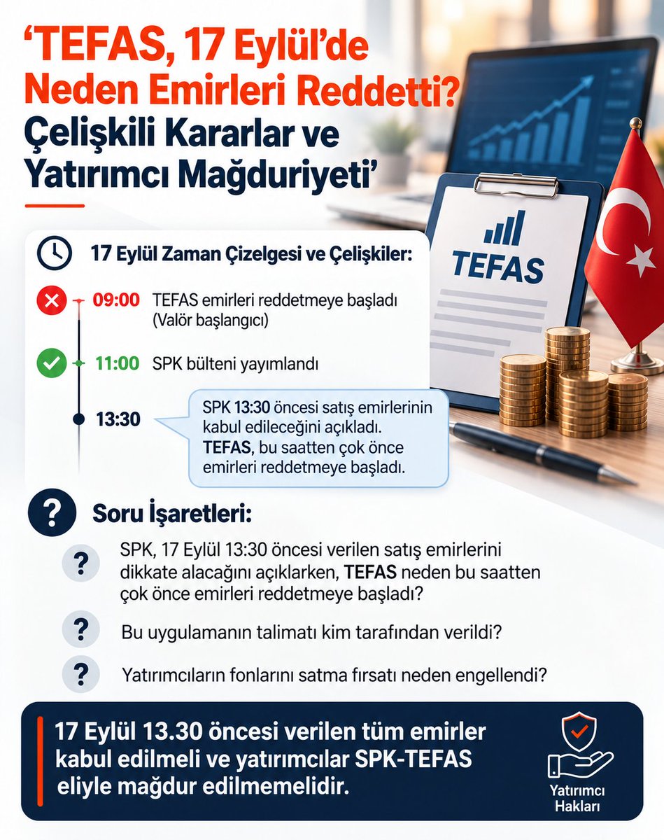 CosmoKangaroo's tweet photo. 17 Eylül 13:30 öncesi emir verip reddedilenlerin emirleri tekrar işleme konulsun ve tasfiye süreci dışında bırakılsın.

@memetsimsek

@spkgovtr

@Takasbank

#tly #thf #doh #TeraFonMağdurları #SPKSkandalı #fon #TeraMağduriyetiSonBulsun #MehmetŞimşek #FonMağduriyetiSonBulsun https://t.co/warBupSl9F