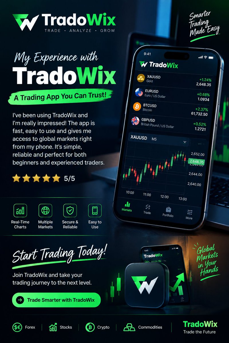 aleeyous5972's tweet photo. π Exploring TradoWix β simple, smart trading at your fingertips! π
π https://t.co/Exr4jZayBu
#TradoWix #Trading #Forex #Crypto https://t.co/YyZCVQ8XKe