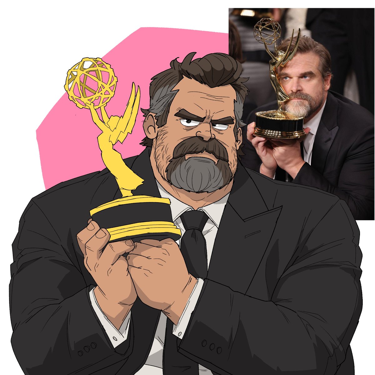 DeanTorb's tweet photo. I was actually planning to finish it—or rather, actually do it—when David Harbour wins the Emmy, but better late than never (P.S. I have no idea how to color metal.) https://t.co/OL2mi9GQsw