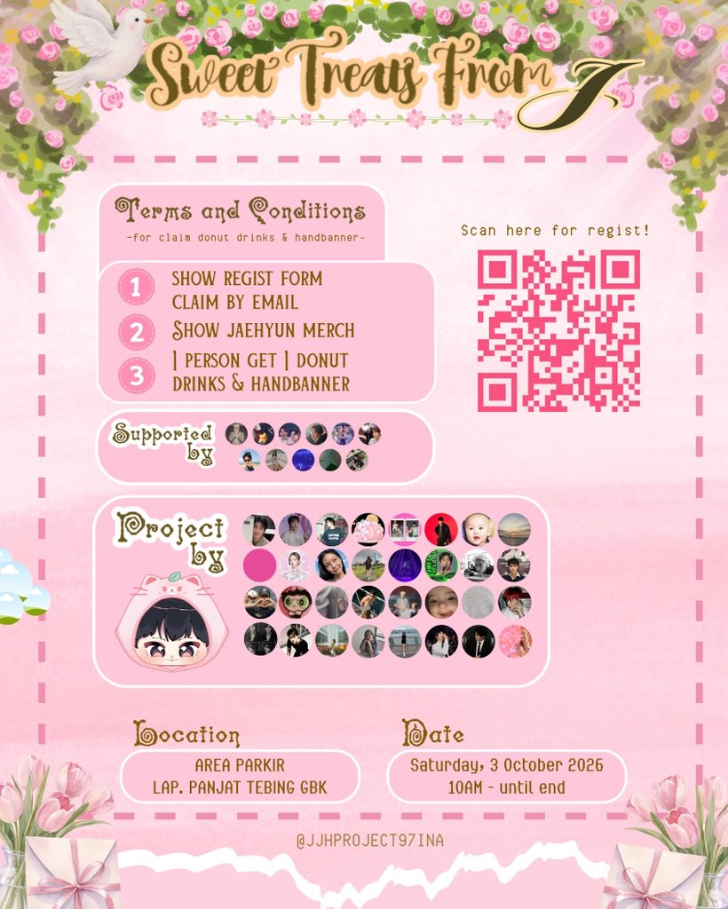 _pistachi0oo's tweet photo. ･°˖✧𝘚𝘸𝘦𝘦𝘵 𝘛𝘳𝘦𝘢𝘵𝘴 𝘧𝘳𝘰𝘮 𝘑✧˖°.

Hai Vals~!! 🩷🍩 We like to invite you to project Sweet Treats from J booth, on :

🗓️Sat, 3 Okt 2026
📍Area Parkir Lap. Panjat Tebing, GBK
⏰ 10AM-END

Form Regist = https://t.co/kx1VVWgcVp

#SweetTreatsFromJ #JAEHYUN #재현 https://t.co/0XZhwUJfFb
