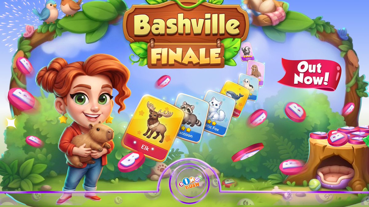 PlayBingoBash's tweet photo. 🎁🐾 FREEBIE ALERT! 🐾🎁

BASHVILLE FINALE is here! 🦁🐧 There’s still time to find missing Cards, complete Sets &amp; chase the BIGGEST Prize! 🏆✨

🎁 Grab your FREEBIE▶️ https://t.co/FyqmRkVoqF 

#BingoBash #Bashville #Freebie https://t.co/vMaxoYuJCO