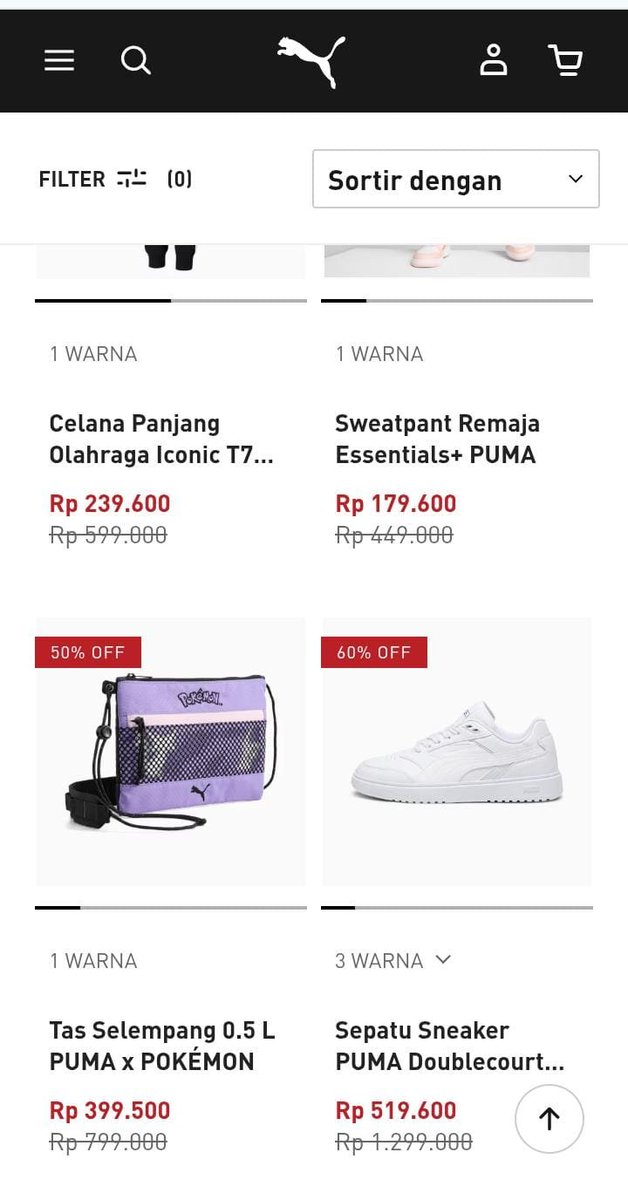 spillkey95's tweet photo. Guys, gilaa ini puma promonya gede bgt disc up to 70% yaa.. sepatu yang sejutaan lebih jadi cuma 500ribuan aja. Bisa diweb juga promonya! Menurut kalian worth it gak nih promonya??😭😭 https://t.co/r39CAEJHvG