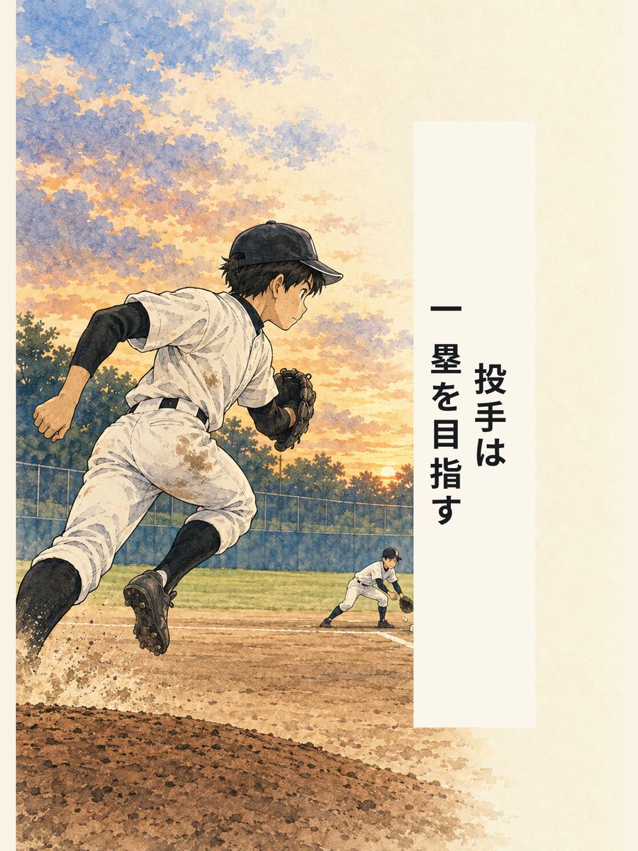 yakyulog_ja's tweet photo. 一塁側へ転がったバント。一塁手が打球を拾う間に、投手は一塁ベースへ向かいます。ベースに触れて送球を受ける連携を描きました。試合記録はApp Storeで「野球ログ」を検索。

#少年野球 #野球 https://t.co/furuaGnCk5