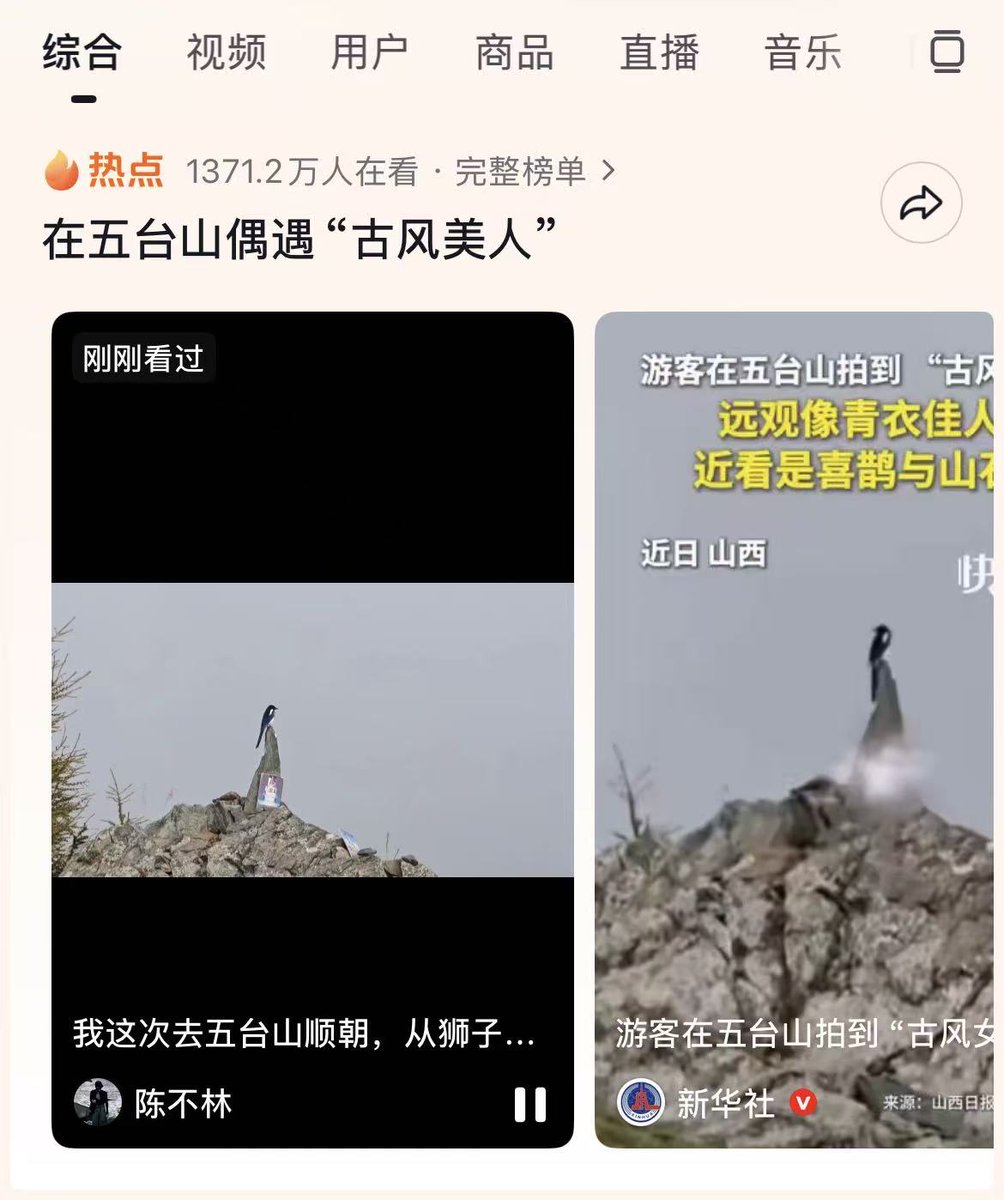 Vugnox's tweet photo. 这个古风美人居然没人发过，人民日报、新华社全部转发了，主视频高达两百多万点赞。
远看是美人，近看是喜鹊和山石
远山如黛，飞鸟似人
https://t.co/0xEwTD94jz https://t.co/xSrOZ22uFn