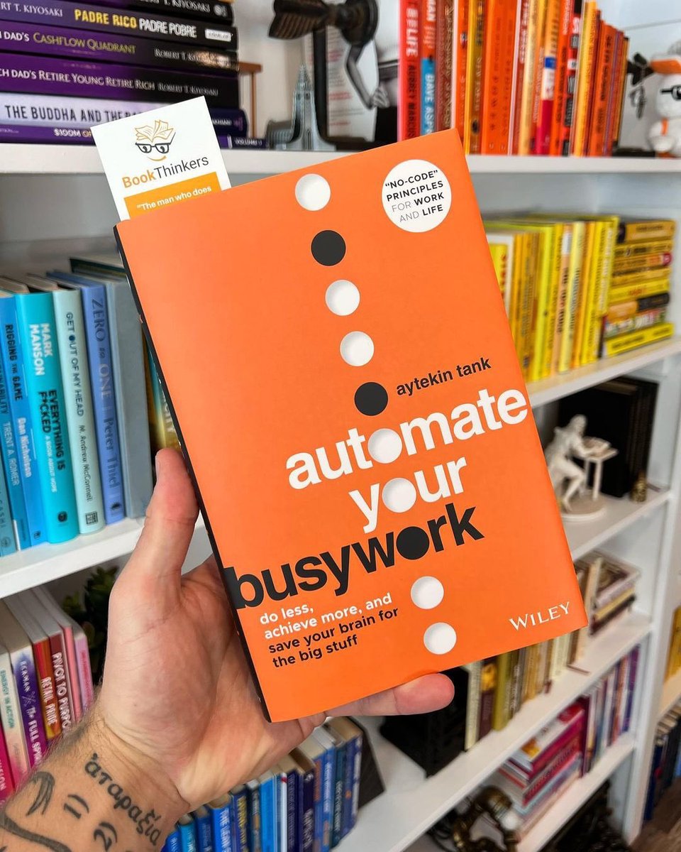 bookthinkers's tweet photo. If you have a repetitive task, you can probably automate it.

Automate Your Busywork by Aytekin Tank challenges you to stop treating repetitive work as an unavoidable part of your day and start looking at your work as a system you can continually improve.

The goal of automation is not simply to get more done.

It is to remove the busywork that consumes your attention so you have more time and mental energy for the work that actually requires your creativity, judgment, and unique abilities.

And while building those systems takes time upfront, the hours you invest today can continue paying you back for years.

Read Less. Apply More.