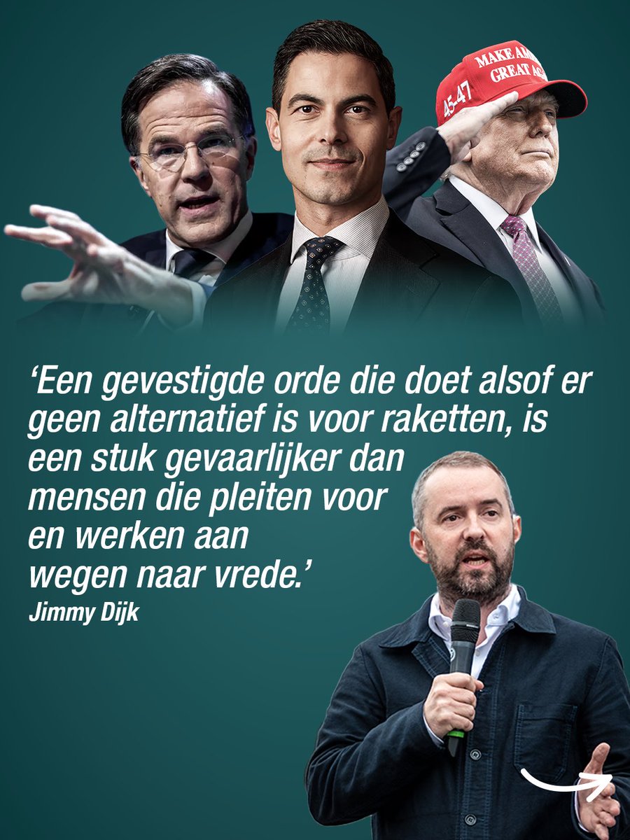 jimmydijk's tweet photo. Lees hier mijn ingezonden brief in de Volkskrant.

Het is veelzeggend dat een oproep voor vrede in 2026 door verschillende columnisten, opiniemakers en politici wordt gezien als een oorlogsverklaring. Maar nadenken, pleiten en werken aan vrede mag nooit een taboe zijn. En zelfs dat mag je van de gevestigde orde tegenwoordig niet zeggen.

Kom morgen naar het Nationaal Vredesprotest. 13.00u op de Dam in Amsterdam.