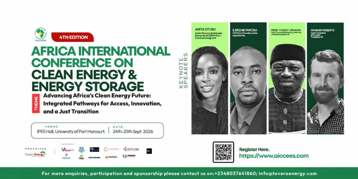 deborah_fashida's tweet photo. This week was crazy!!
Wrote four exams 😭 and presented my paper at the Africa international conference on clean energy and energy storage @ToveroEnergy https://t.co/lMylLxJOxZ