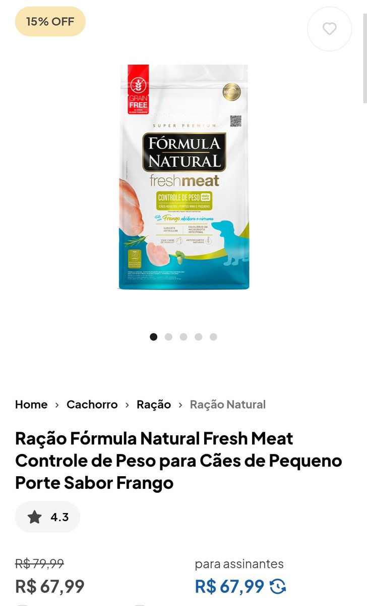 petsconto's tweet photo. Ração Fórmula Natural Fresh Meat Controle de Peso para Cães de Pequeno Porte Sabor Frango

✨ 15% de DESCONTO 
✅+5%OFF retirando na loja

🎟️ Use o cupom PETSCONTO

🐾 Vendido e entregue pela PETZ 

🛍️ Clique aqui: https://t.co/zJT7NtCr5F https://t.co/T1nLiFjqep