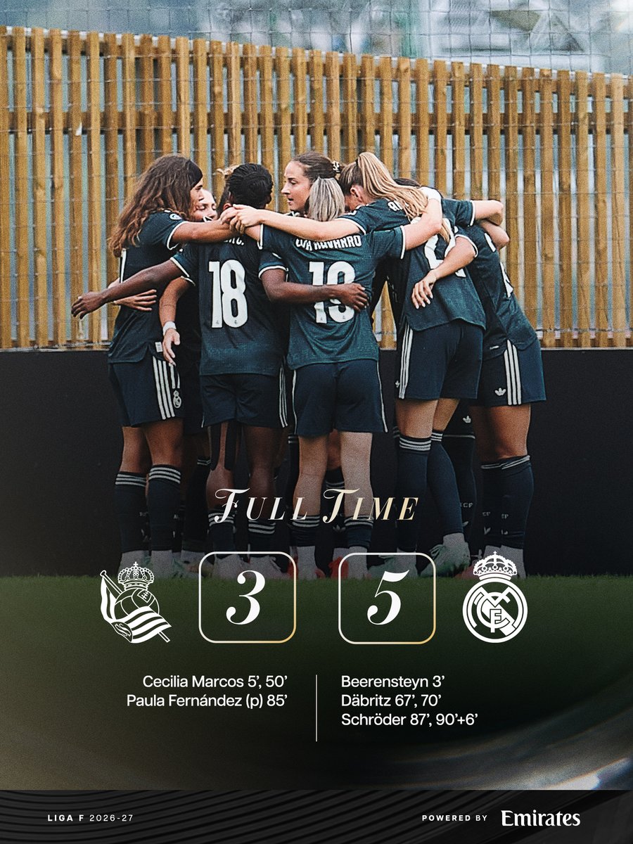 realmadridfem's tweet photo. 🙌 ¡Partidazo y victoria en San Sebastián! 
👉 @Emirates https://t.co/WgQsWEEv5U