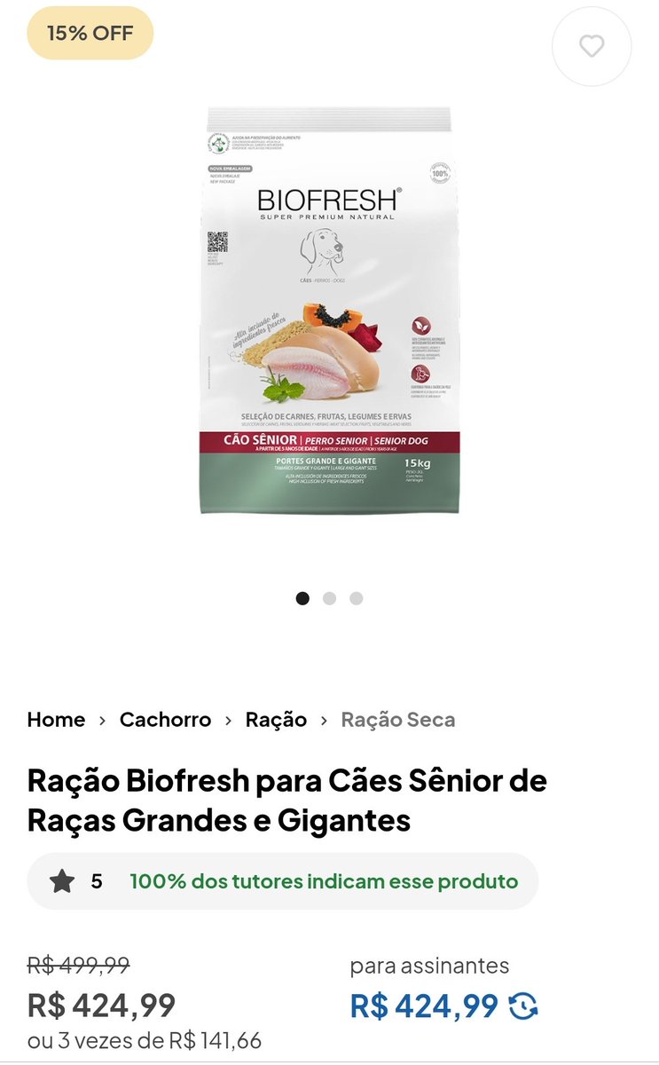 petsconto's tweet photo. Ração Biofresh para Cães Sênior de Raças Grandes e Gigantes

✨ 15% de DESCONTO 
✅+5%OFF retirando na loja

🎟️ Use o cupom PETSCONTO

🐾 Vendido e entregue pela PETZ 

🛍️ Clique aqui: https://t.co/RGhMu673mg https://t.co/2FOSeIc0Be