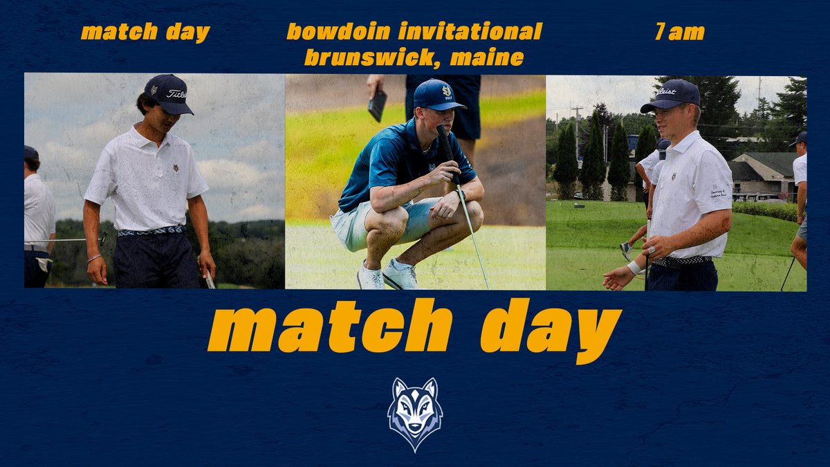 usmhuskies's tweet photo. MATCH DAY! Men's golf is playing in the Bowdoin Invitational today and tomorrow at Brunswick Golf Club! Follow along with the link below. #GoHuskies #LeadThePack
🔗Live Results: https://t.co/cx1SsZZAsd https://t.co/vaHSx5M7gS