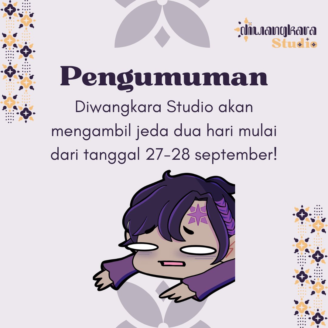 diwangkaraprint's tweet photo. Pengumuman~

Dikarenakan antusiasme temen-temen kreator yang sangat besar, Diwangkara mau break sebentar nih sekalian pembenahan internal juga untuk menjaga kualitas cetak kita!

Tapi jangan khawatir karena kita akan kembali secepatnya dengan lebih baik! https://t.co/DNMy4be3C2