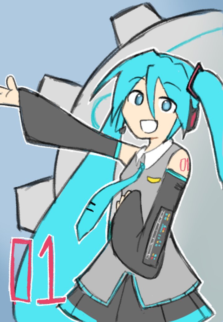 NameHorrible's tweet photo. Drawing every Miku variant
Day 1 https://t.co/vMigGg5nIU