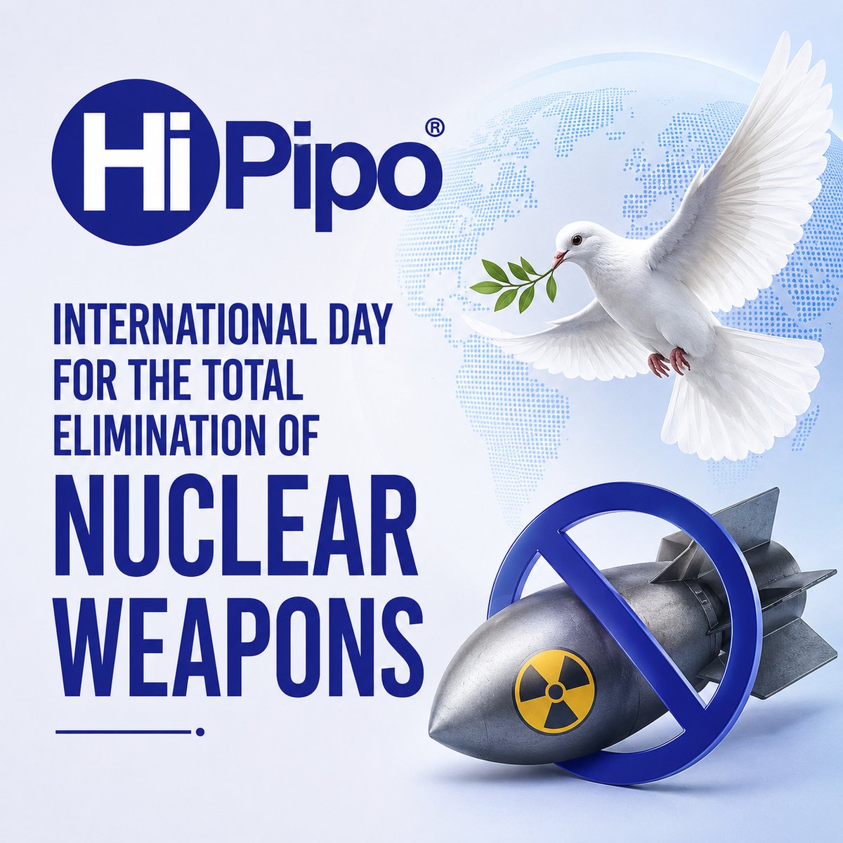 hipipo's tweet photo. A world free from nuclear weapons is a world full of peace. On #NuclearWeaponsEliminationDay, let’s unite for safety, hope &amp; a future without fear. https://t.co/5Irm0l3XMe