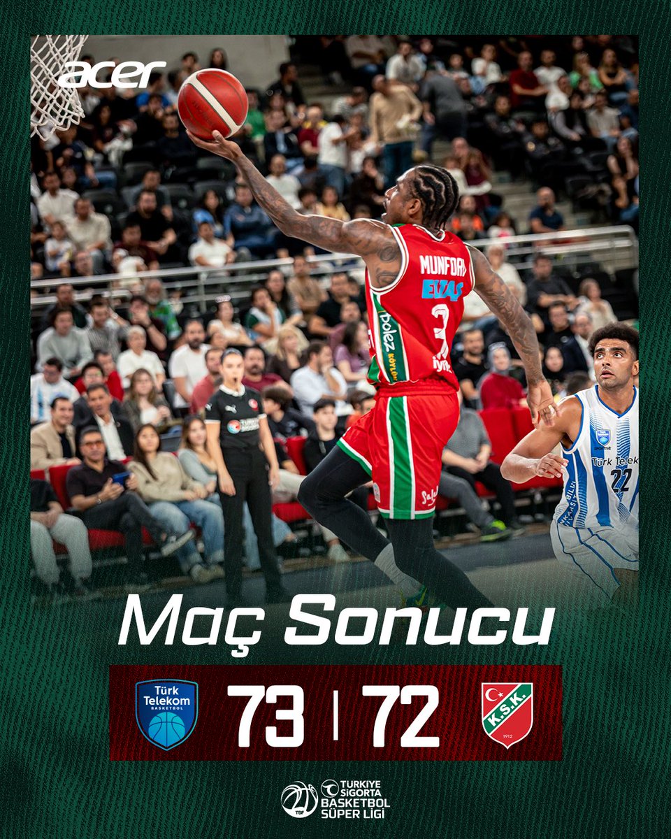 KSKBasket's tweet photo. Maç Sonucu | Türk Telekom 73 - 72 Karşıyaka https://t.co/1BqxUPQ4bH
