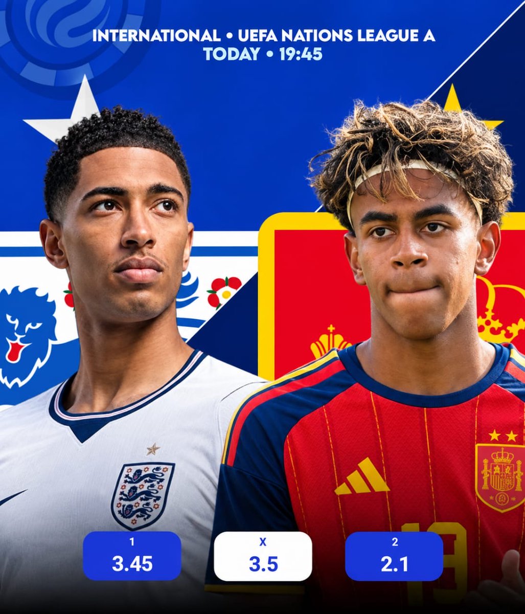 injcasino's tweet photo. England 🏴󠁧󠁢󠁥󠁮󠁧󠁿 vs Spain 🇪🇸 #ENGSPA 

Predict  the exact scoreline + last goalscorer for a chance to win $200 bonus🎁

Get 360% bonus on your first deposit on injcasino. https://t.co/2KmchiNxtA