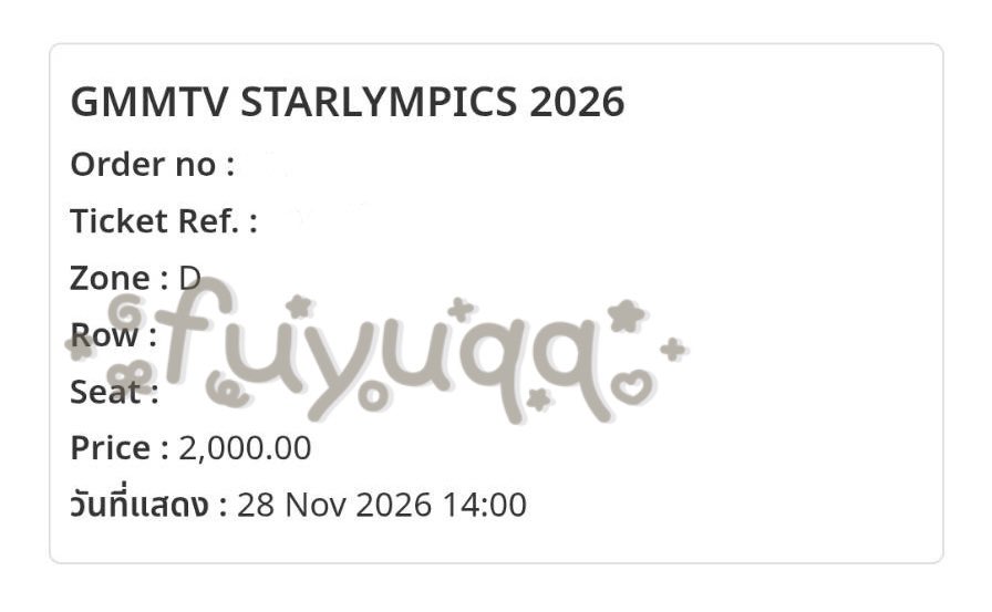 fuyuqq's tweet photo. wts

โซน D row Q seat 0x
✳️ not original price
❌ ไม่ขายให้อินเตอร์แฟน / not for interfan

สะดวกนัดรับเมกะบางนา เซนบางนา ชลบุรี ไม่มีมัดจำค่ะจ่ายสดได้เลย
#GMMTVStarlympics2026 https://t.co/RwusJF0oOj