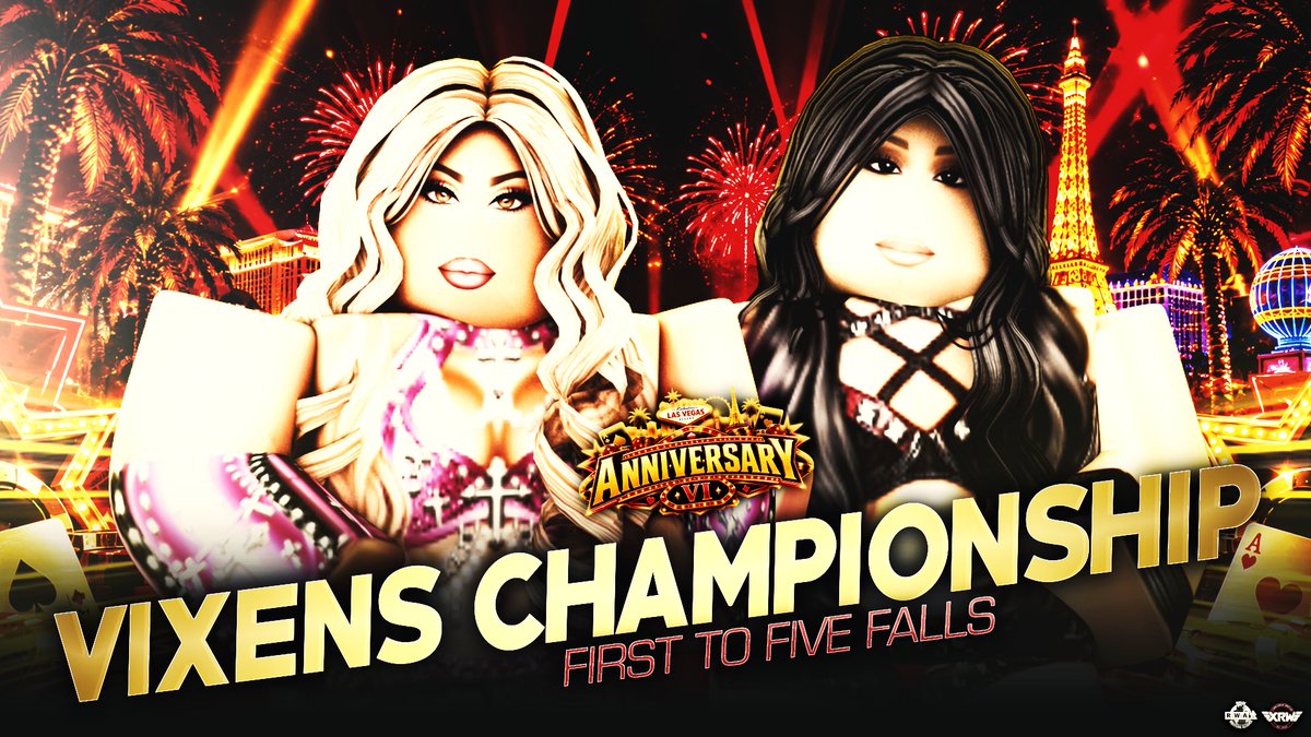 XRWNation's tweet photo. #XRWAnniversaryVI TONIGHT // 6PM EASTERN🟡

@hegottrinafeva has 2 DEFENSES already under her Vixen's Championship reign and looks to make it 3.

Standing in her way is the Anti-Diva, a former RWA Women's Champion and possibly Stratton's TOUGHEST opponent yet.

Who wins this one?! https://t.co/cGIgFY7jgl