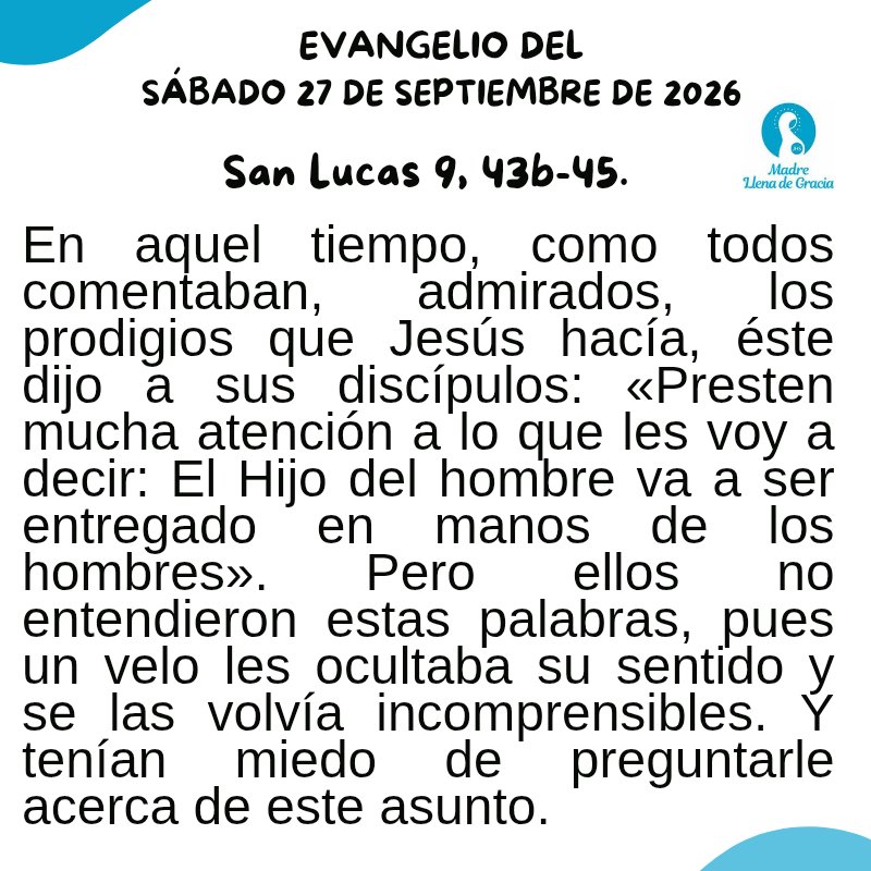 rorofsa10's tweet photo. «Presten mucha atención a lo que les voy a decir: El Hijo del hombre va a ser entregado en manos de los hombres». https://t.co/l6xJrcMkGC