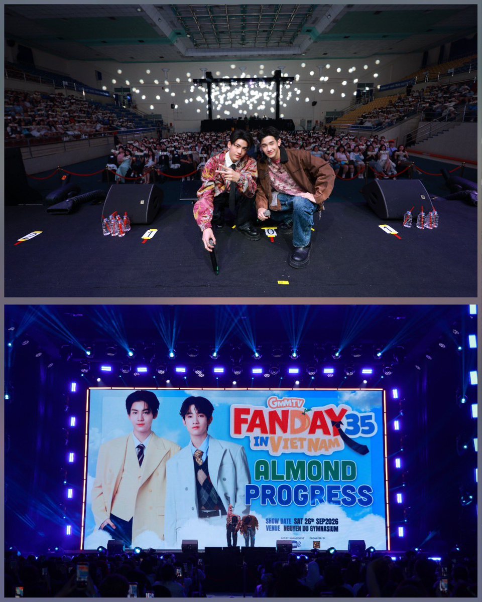 GMMTV's tweet photo. ดีใจมากที่ได้เจอทุกคนนะครับ ขอบคุณที่มาเป็นความสุขในวันนี้ให้เราสองคนนะครับ แล้วมาเจอกันอีกนะครับ

(Rất vui vì được gặp mọi người ạ. Cảm ơn mọi người vì hôm nay đã mang đến niềm hạnh phúc cho hai đứa mình nhé. Hẹn gặp lại nhau nha.)

#GMMTVFANDAY35
#APFANDAYxVIETNAM
#GMMTV