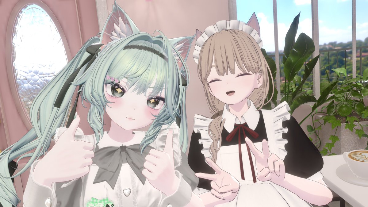 ayamedesuVR's tweet photo. #Cafe_cc
めーめーめーめーめいどっ！💚☘️🐱 https://t.co/NtKRessKiV