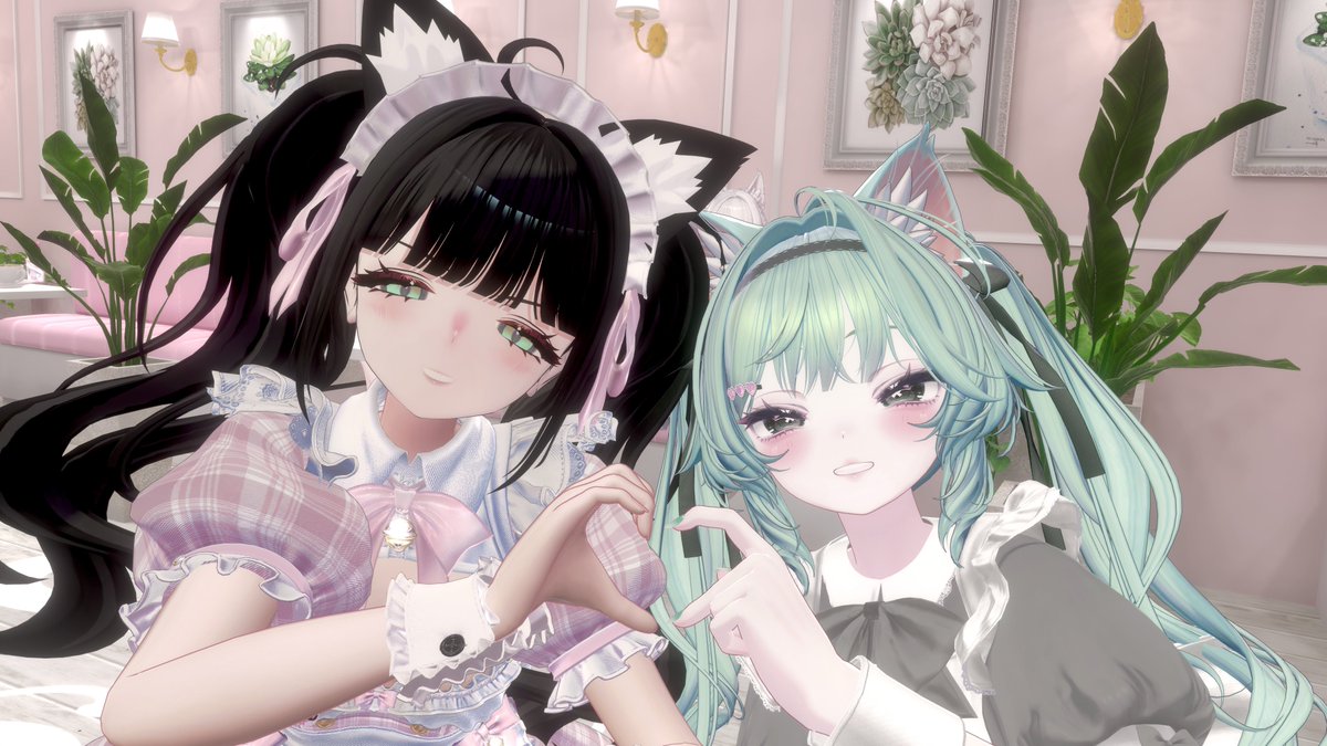 ayamedesuVR's tweet photo. #Cafe_cc
めーめーめーめーめいどっ！💚☘️🐱 https://t.co/NtKRessKiV