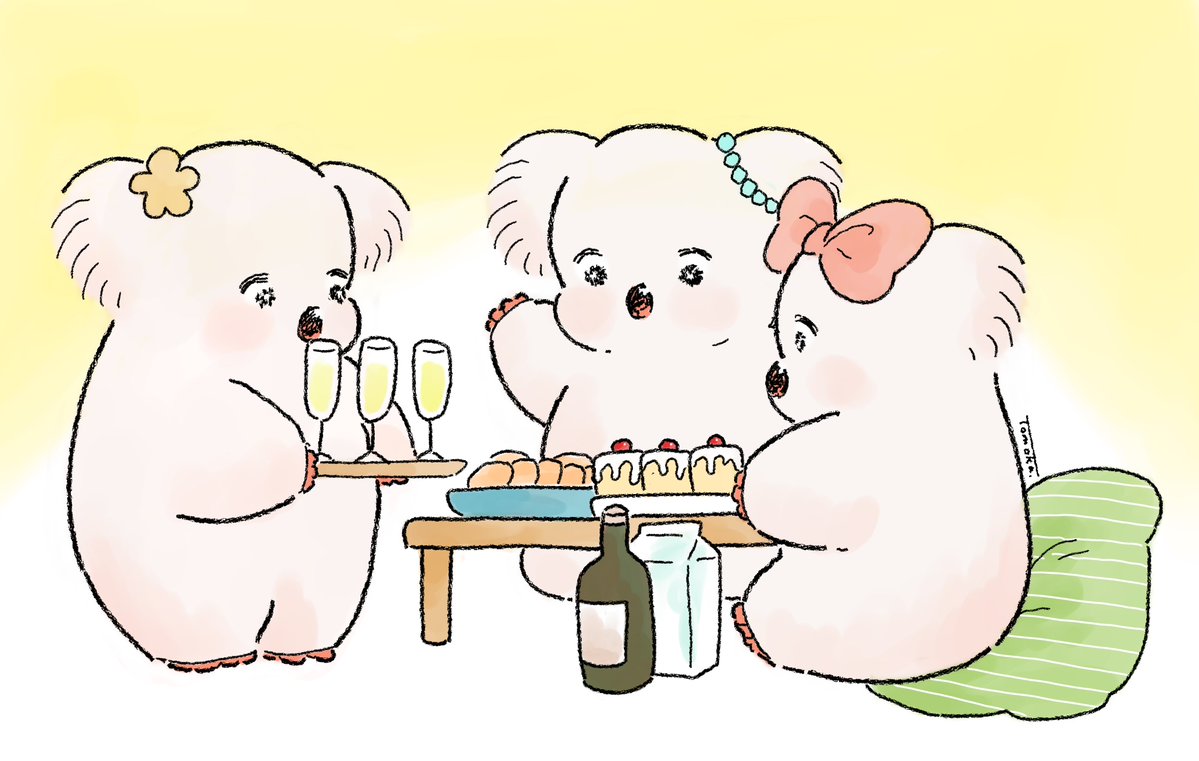 Tomoka1188's tweet photo. 今日はコアラ女子会を楽しむぞ～！！🥂

#コアラ #イラスト https://t.co/EtLMurZFnc