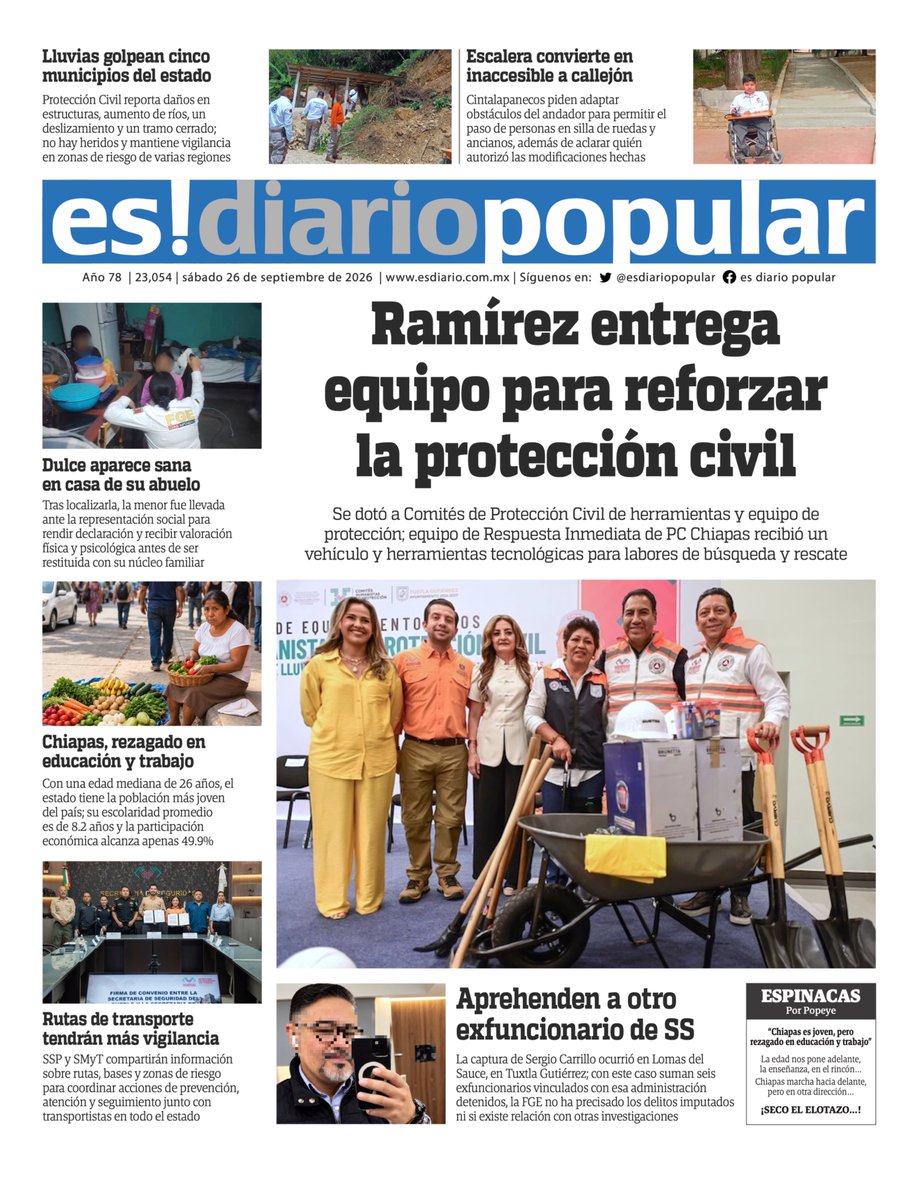 EsDiarioPopular's tweet photo. ¡Buenos días! Esta es nuestra #Portada de hoy #FelizSábado https://t.co/pA2YpiPYl2