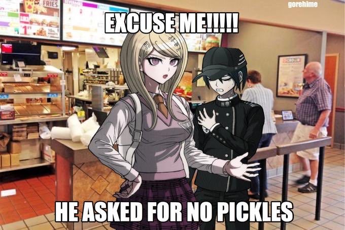 slumpshipper's tweet photo. @aftonsekai apologies if i mischaracterise them, but they remind me of the “excuse me he asked for no pickles” meme :D https://t.co/6mAoEMpZ4q