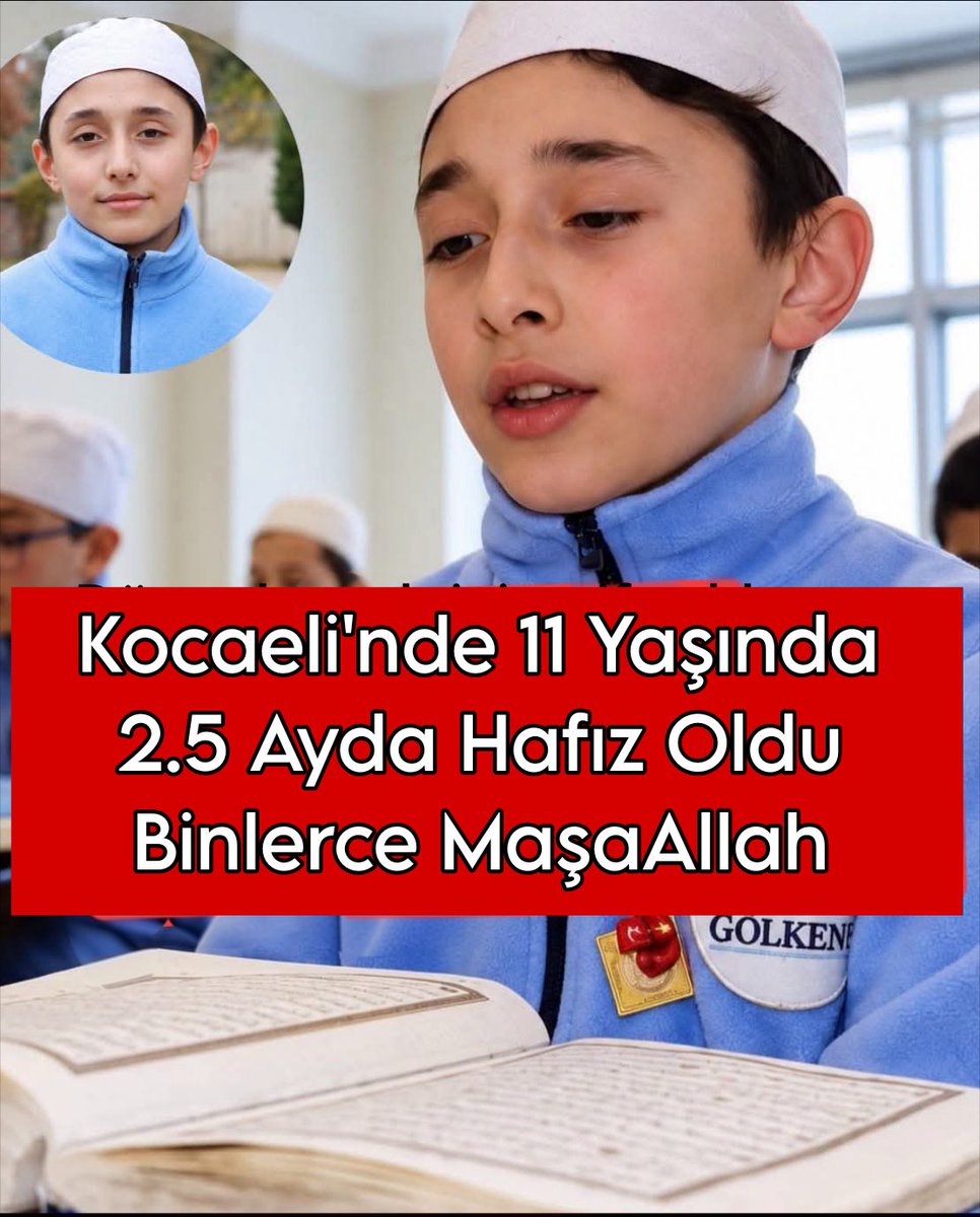 NurHayatSuaraa's tweet photo. İzmit’te yaşayan ortaokul öğrencisi 
Hasan Keleş, sergilediği azim ve disiplinle Kur’an-ı Kerim’i sadece 2,5 ayda ezberleyerek büyük bir başarıya imza attı...

Hafızlığını kısa sürede tamamlayan Hasan, bu anlamlı başarısını kurstaki arkadaşlarıyla pasta keserek kutladı. 
Gelecekte yazılım mühendisi olmayı hedefleyen Hasan, çalışkanlığıyla hem gururlandırdı hem de takdir topladı...

Binlerce MaşaAllah 🤲🇹🇷❤️

#İslam #Hafız #Dua #Çocuk #Kuran