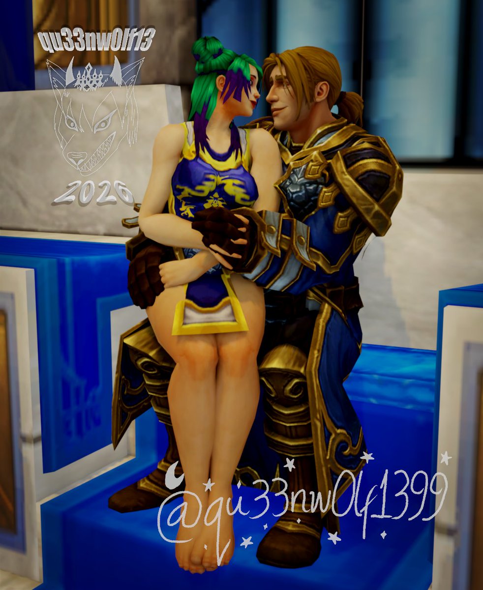 Qu33nW0lf13's tweet photo. The Lion and his one and only Lioness💚💙✨
#worldofwarcraft #warcraft #warcraftart #warcraft3Dart #wowtwt #blender #blenderart #blenderartist #3Dart #3Dartist #ocxcanon #ocxcc #anduinwrynn #alyssinarunestar https://t.co/JeKmPnbH30