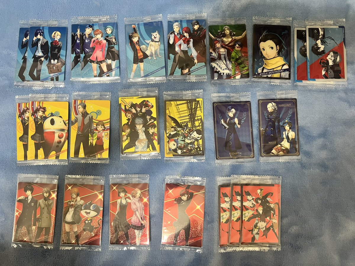 sugarandsalt44's tweet photo. 【交換】
ペルソナ ウエハース 30th 30周年

【譲】
画像1参照
前弾SP P3主人公
前弾カード写真3参照

【求】
30＞22
SP以外1枚100円+送料

郵送または都内手渡し
コンプ目的に各1求めてます
レアリティ違いは複数提供可能
検索からでもお気軽にお声掛けください。 https://t.co/dwLss3Umry
