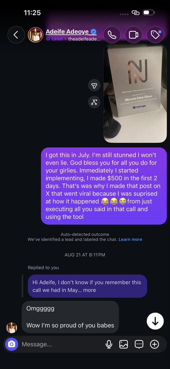 MimiTheDesigner's tweet photo. Adeife Adeoye helped me make my first $20,000 from AI in August.

Let me give you the backstory.

Back in May, I stumbled on Adeife Adeoye’s post where she was looking for people to test a new product she was building.

Luckily, I got selected.

I joined the call and started testing it.

At some point in the call, she asked me:

“What are you into?”

I told her I’m into AI video creation, AI images and all of that, but at that point, I was still trying to figure out how to monetize the skill and make some crazy money from it.

And this is where it gets interesting.

Inside the tool, there’s a section where you put in things like your niche that’s what you are into, your income goal, what you do, and what you’re trying to achieve.

And the tool gives you actionable steps based on your situation and niche.

I got my steps for monetizing using the tool and started implementing.

It helped me understand how to package my AI skills as actual offers.

Instead of just saying:

“I’m an AI creator.”

I started thinking:

What can I actually sell?

So I packaged my AI video creation into offers.

I packaged AI image creation.

I started packaging my knowledge.

I started understanding how to position the skills I already had so people could actually pay me for them.

And in 2 days of implementing what I was learning, I landed a gig that paid me $500.

In 1 month, I got a retainer gig of 1.5M and 1.2M respectively. 

Then in less than two months, I had already made $10,000 from AI.

Fast-forward another month…

$20,000.

Now, I reached out to Adeife in August and sent her my results.

I told her:

“Yo, I made $20K with your tool.”

And honestly, I think more people need access to something like this because one of the biggest problems I see isn’t that people don’t have skills.

People have skills.

They just don’t know how to implement.

You can know AI.

You can know graphic design.

You can know video editing.

You can know photography.

You can know literally anything…

But if you don’t know how to package it, position it, market it and sell it, you can remain broke with a very valuable skill.

That’s why I’m sharing this.

If you want to get Adeife Adeoye’s tool and use it to figure out how to turn what you already know into an actual offer and income strategy, go and get it. Link is in my comment. 

And if what you actually want is to learn AI video creation from scratch AND learn how to monetize the skill, that’s what I teach inside my AI Mastery to Profit Course. 

I’ll show you how I approach AI video creation, how I package services, how I think about monetization, how to create for brands, how to sell your skills and how to turn AI into an actual business opportunity.

So you have two things here:

You can get the tool to help you figure out your own monetization path from Adeife. 

And you can learn the actual AI skills + monetization strategies from me.

Because knowing a skill is one thing.

Knowing how to make money from it is a completely different skill.

And that’s the part I don’t want you to miss.

Check my comment to get the tool and also to learn AI from me