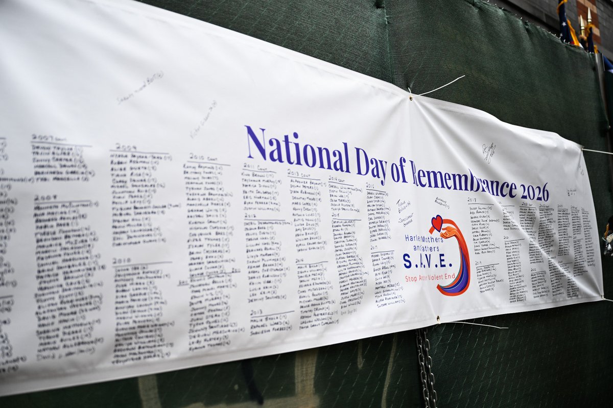 NYPDPC's tweet photo. For 11 years, @MothersSaveNYC has marked National Day of Remembrance by saying the names of those taken from us, standing with the people who loved them, and making sure their lives are never forgotten.

None of this would be possible without the fierce advocacy of Jackie Rowe-Adams, who has dedicated her life to making sure that families devastated by violence are not left to carry that loss alone.

May we never forget these victims, and may their memories be a blessing.