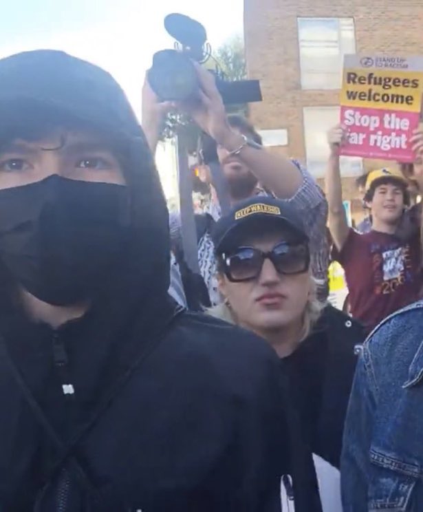 NewsGBOfficial's tweet photo. We were told it’s illegal to wear face coverings, but the leftist mobs get away with it. https://t.co/4D27OGFqbY